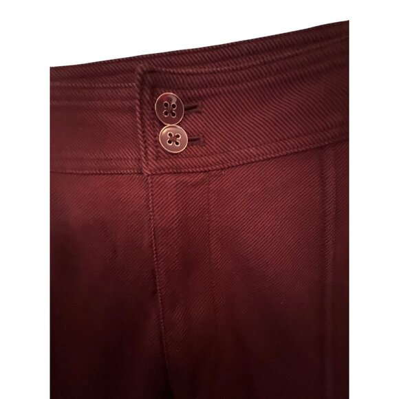 Maeve Anthropologie Womens Burgundy Trousers With Button Detail 8 - Picture 4 of 5